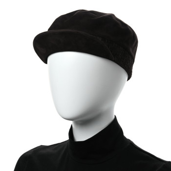 HERMES Suede Casquette Cabourg Cliquetis Cap 57 Marron Ebene