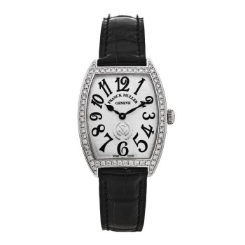 FRANCK MULLER Stainless Steel Alligator Diamond Bezel 29mm Cintree Curvex Quartz Watch 7502QZDPFM6H