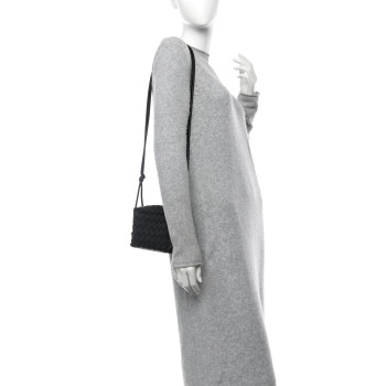 BOTTEGA VENETA Nappa Intrecciato Mini Loop Camera Bag Black