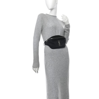 SAINT LAURENT Canvas Monogram Belt Bag Black