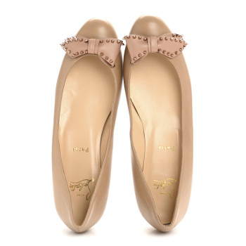CHRISTIAN LOUBOUTIN Nappa Ballalarina Flats 40 Nude