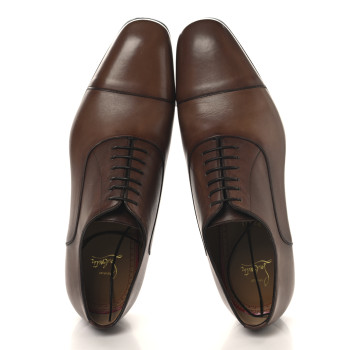 CHRISTIAN LOUBOUTIN Calfskin Mens Greggo Flat Oxfords 43.5 Brown