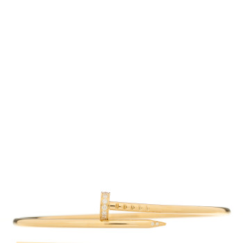 CARTIER 18K Yellow Gold Diamond Small Juste Un Clou Bracelet 17 CARTIER 18K Yellow Gold Diamond Small Juste Un Clou Bracelet 17