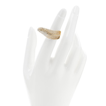ANITA KO 18K Yellow Gold Diamond Feather Ring 47 4