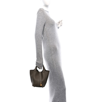 HERMES Taurillon Clemence Picotin Lock 18 PM Etoupe