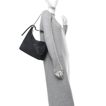 GIVENCHY Smooth Calfskin Medium Moon Cut Out Shoulder Bag Black