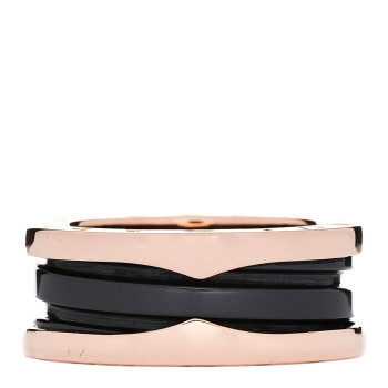 BULGARI 18K Rose Gold Black Ceramic B.Zero1 Two-Band Ring 51 5.75 BULGARI 18K Rose Gold Black Ceramic B.Zero1 Two-Band Ring 51 5.75