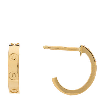 CARTIER 18K Yellow Gold Small LOVE Hoop Earrings CARTIER 18K Yellow Gold Small LOVE Hoop Earrings