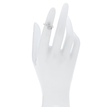 ANITA KO 18K White Gold Diamond Small Palm Leaf Ring 44 3