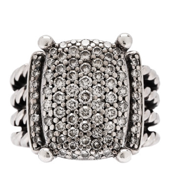 DAVID YURMAN Sterling Silver Diamond 16mm Wheaton Ring 50 5.5 DAVID YURMAN Sterling Silver Diamond 16mm Wheaton Ring 50 5.5
