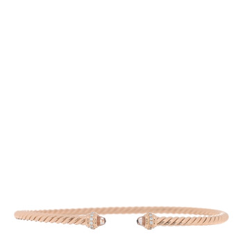 DAVID YURMAN 18K Rose Gold Diamond Morganite 3mm Cablespira Bracelet DAVID YURMAN 18K Rose Gold Diamond Morganite 3mm Cablespira Bracelet