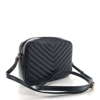 SAINT LAURENT Calfskin Matelasse Monogram Lou Camera Bag Deep Marine