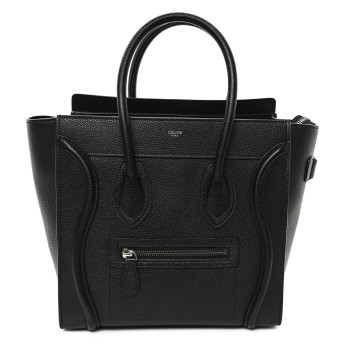 CELINE Drummed Calfskin Micro Luggage Black