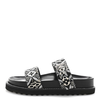 LOUIS VUITTON Jacquard Since 1854 Paseo Flat Comfort Mule 37.5 Grey