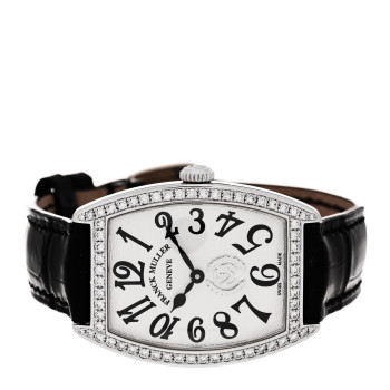 FRANCK MULLER Stainless Steel Alligator Diamond Bezel 29mm Cintree Curvex Quartz Watch 7502QZDPFM6H
