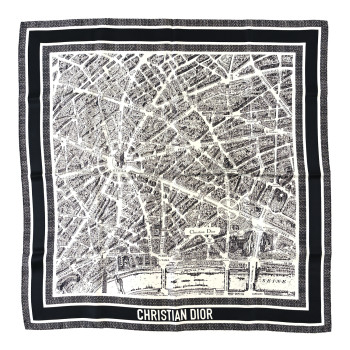 CHRISTIAN DIOR Silk Toile De Jouy Scarf Blue Marine CHRISTIAN DIOR Silk Toile De Jouy Scarf Blue Marine