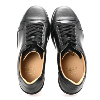 CHRISTIAN LOUBOUTIN Calfskin Vieira Flat Sneakers 39.5 Black