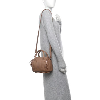 ALEXANDER WANG Pebbled Lambskin Mini Rockie Latte Rose Gold Hardware