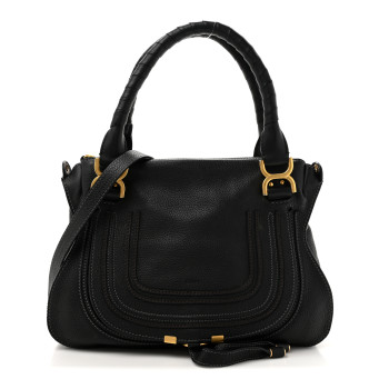 CHLOE Calfskin Medium Marcie Satchel Black