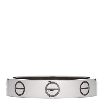 CARTIER 18K White Gold 3.5mm LOVE Wedding Band Ring 51 5.75 CARTIER 18K White Gold 3.5mm LOVE Wedding Band Ring 51 5.75