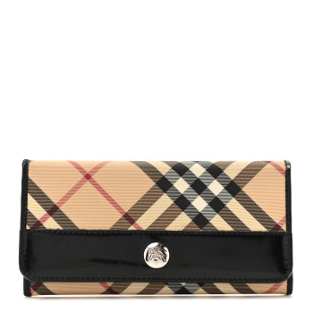BURBERRY Supernova Check Continental Wallet Black