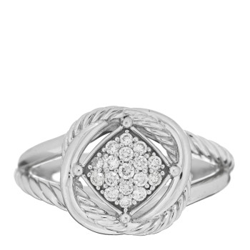 DAVID YURMAN Sterling Silver Diamond Pave 7mm Infinity Ring 54 7 DAVID YURMAN Sterling Silver Diamond Pave 7mm Infinity Ring 54 7