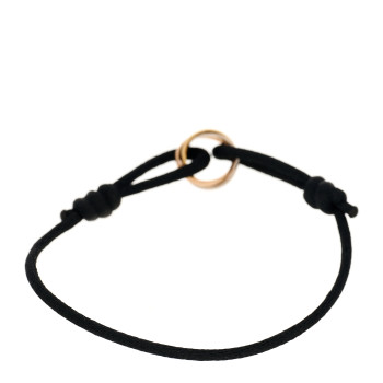 CARTIER 18K Pink Yellow White Gold Trinity Adjustable Cord Bracelet Black CARTIER 18K Pink Yellow White Gold Trinity Adjustable Cord Bracelet Black