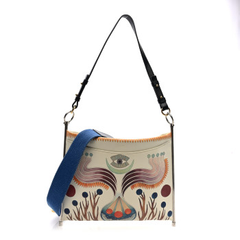 CHLOE Smooth Calfskin Small Roy Clutch White Multicolor