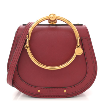 CHLOE Calfskin Suede Small Nile Bracelet Bag Intense Red