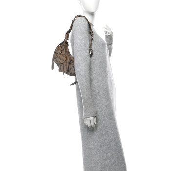 BALENCIAGA Coated Canvas BB Monogram Le Cagole Shoulder Bag XS Beige Brown