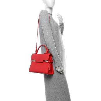 DELVAUX Calfskin MM Tempete Satchel Coral