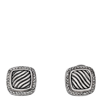 DAVID YURMAN Sterling Silver Diamond 10mm Sculpted Cable Albion Earrings DAVID YURMAN Sterling Silver Diamond 10mm Sculpted Cable Albion Earrings