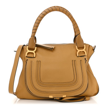 CHLOE Calfskin Medium Marcie Satchel Sand Shell