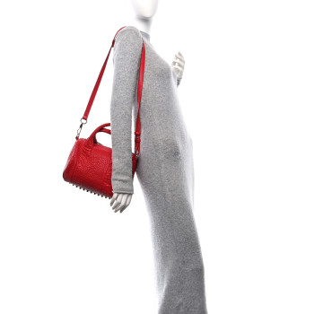 ALEXANDER WANG Pebbled Lambskin Rockie Red Silver Hardware