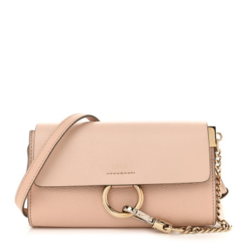 CHLOE Calfskin Mini Faye Shoulder Bag Cement Pink