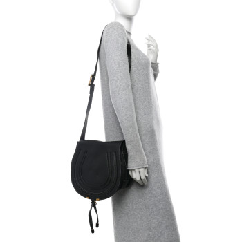 CHLOE Calfskin Medium Marcie Round Crossbody Bag Black