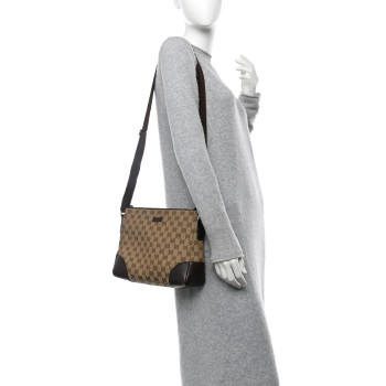 GUCCI Monogram Joy Messenger Bag Dark Brown