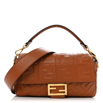 FENDI Nappa FF 1974 Embossed Baguette Coloniale