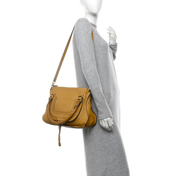 CHLOE Calfskin Medium Marcie Satchel Sand Shell