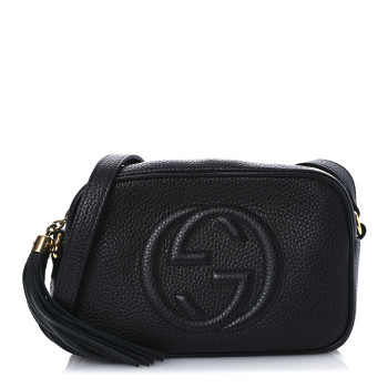 GUCCI Pebbled Calfskin Small Soho Disco Bag Black