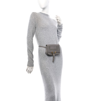 CHLOE Calfskin Marcie Convertible Belt Bag Cashmere Grey