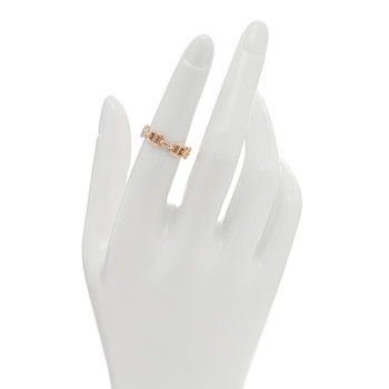 HERMES 18K Rose Gold PM Chaine d'Ancre Enchainee Ring 52 6