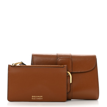 DELVAUX Calfskin Brillant Compact Wallet Vegetal