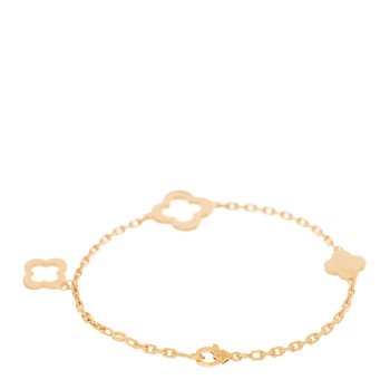 VAN CLEEF & ARPELS 18K Yellow Gold 3 Motifs Byzantine Alhambra Bracelet