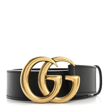GUCCI Calfskin Double G 40mm Belt 80 32 Black