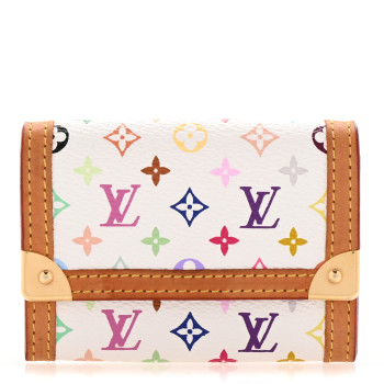 LOUIS VUITTON Monogram Multicolor Porte-Monnaie Plat Coin Purse White