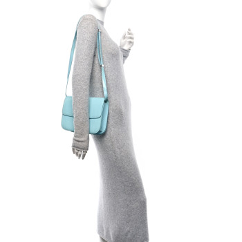 CELINE Spazzolato Calfskin Medium Classic Box Flap Bag Glacier