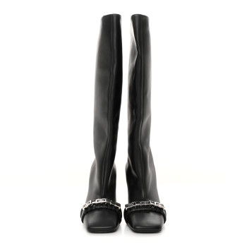 GIVENCHY Smooth Calfskin 4G Square Toe Boots 36 Black