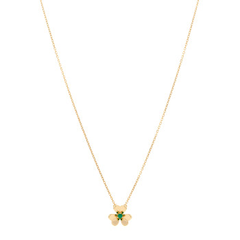 VAN CLEEF & ARPELS 18K Yellow Gold Emerald Mini Frivole Pendant Necklace