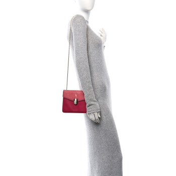 BULGARI Calfskin Galuchat Serpenti Forever Crossbody Bag Pink BULGARI Calfskin Galuchat Serpenti Forever Crossbody Bag Pink